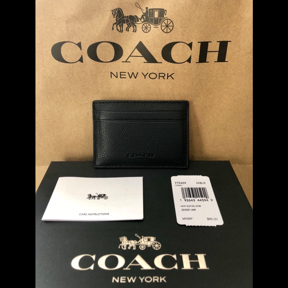 NWT Authentic Coach Money Clip Credit Card Holder - Picture 6 of 6